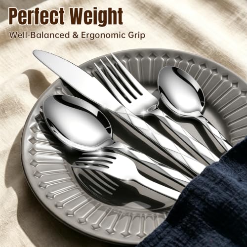20-Piece 18/0 Silverware Set, Stainless Steel Flatware Cutlery Set for 4 - image 9