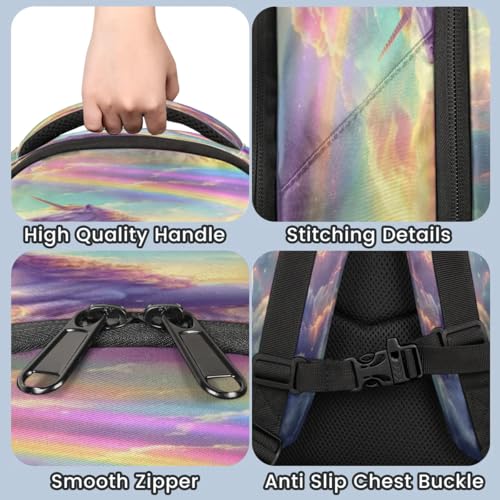 Sac à dos décontracté pour ordinateur portable motif licorne