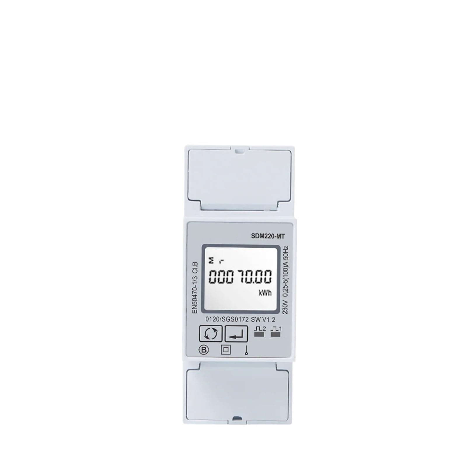 DEBLAN Medidor de kWh monofásico multitarifa SDM220MT para Carril DIN con Salida y comunicación Modbus R-S485