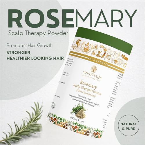 Image of Rosemary Scalp Therapy Powder | Premium Rosemary Leaf Powder for Hair Care | 100% Natural & Pure | Supports Scalp Wellness, Hair Strength, Hair Nourishment & Hair Growth | Natural Herbal Hair Pack for Men & Women | 100g + 100g (Pack of 2)