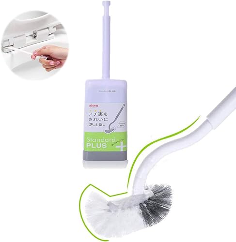 Marbarsse Escobilla y soporte para inodoro de baño, cepillo de inodoro de diseño curvo para limpieza profunda debajo del borde, el mejor juego de