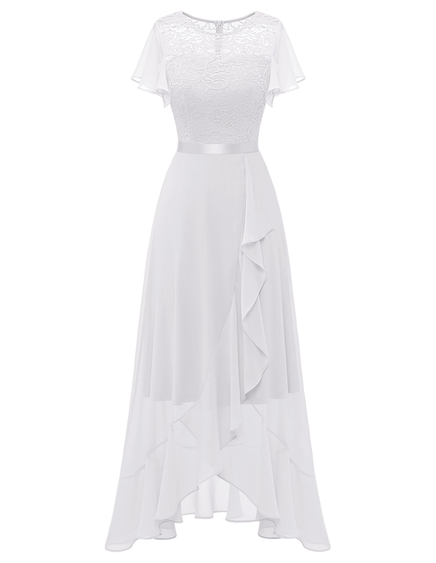 Berylove Vestido de noche largo y elegante para boda, vestido de cóctel, elegante, con mangas, cintura elástica