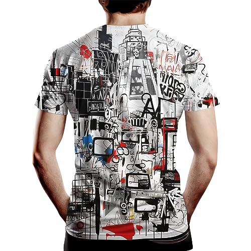 Men's Artist Street Letter Graffiti Markers T-Shirt Shirts 3D Printing Graffiti Graphic Shirt Tee Top3