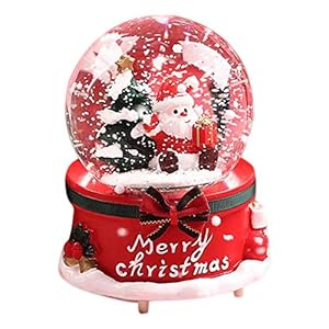 Kaxofang Santa Claus Music Box with the Words”Merry Christmas” a Crystal Gift for Friends and Girlfriends