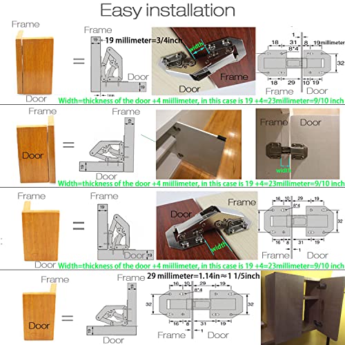 Lancher 4-Pack Hinge Easy Installation Hinges Cabinet Hinge For Drawer Window Cupboard Cabinet Door Hinges #TOP1