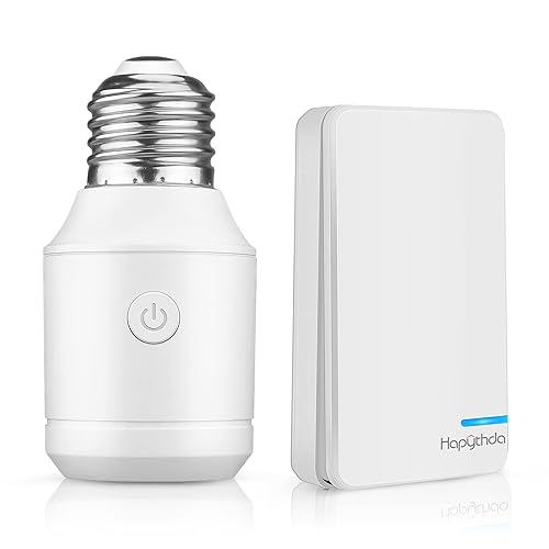 Soporte de base de bombilla E26E27 con control remoto, kit de interruptor de luz inalámbrico sin cableado para lámparas de 500 W
