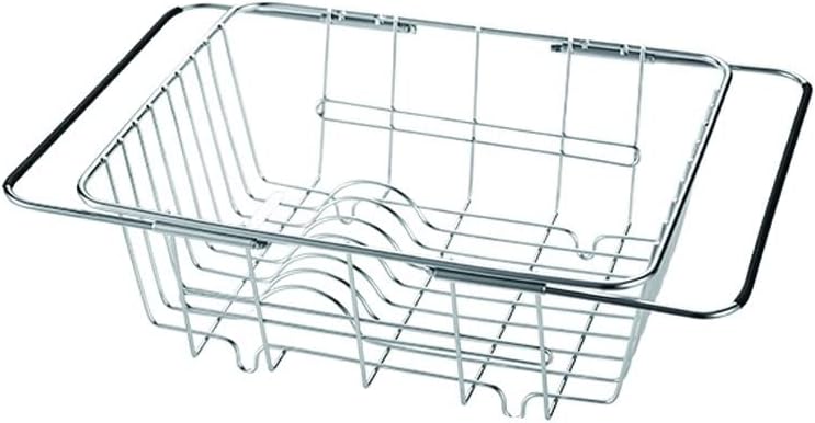 Drain Rack Dish Rack Stainless Steel Cleaning Vegetable Sink Draining Rack Cleaning Fruit Basket Kitchen Washing Vegetable Basket Telescopic Rack Dish Drying Rack Dish Racks for Kitchen Counter