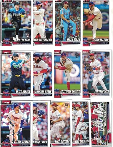 Philadelphia Phillies/Complete 2026 Topps Philadelphia Phillies Baseball Card Team Set (Series 1) with (13) Cards. *Plus Bonus* This listing includes (10) Bonus Philadelphia Phillies Baseball Cards!