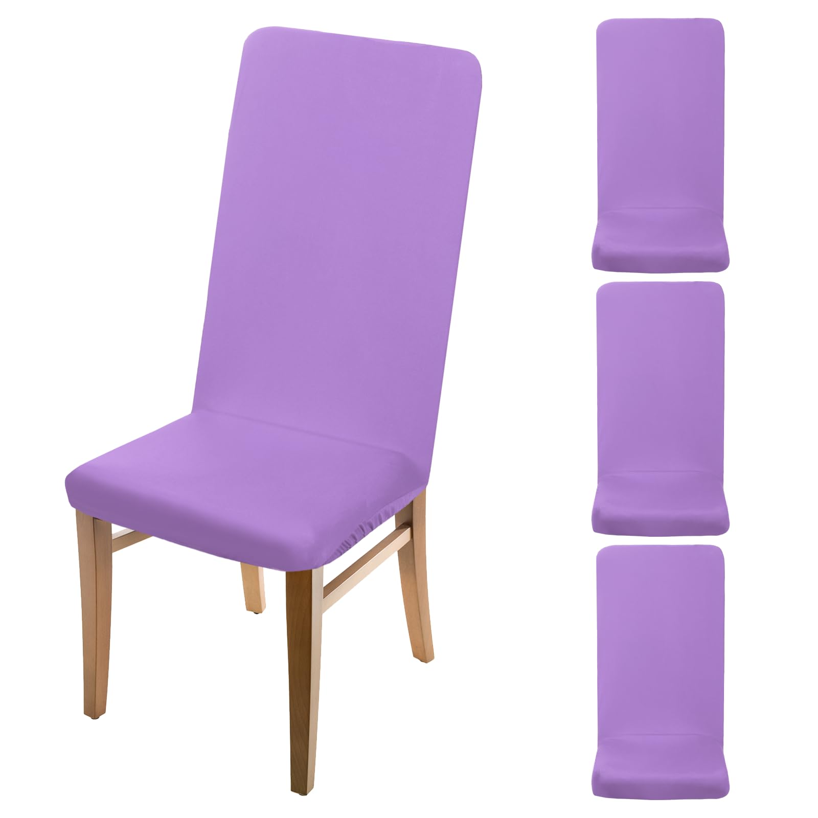 Housses de chaise extensible violet clair lot de 4 pour restaurant maison et cuisine