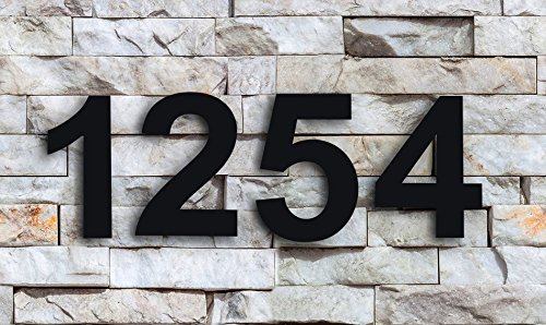 QT Modern House Number - 6 Inch BLACK - Stainless Steel (Number 0 Zero), Floating Appearance, Easy to install and made of solid 304 Stainless Steel
