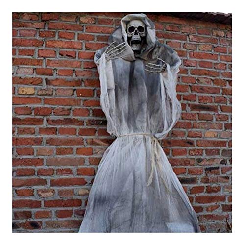 MTXD Esqueleto de Halloween del Fantasma del Ornamento Colgante de Apoyo del Partido DIY Puerta del Horror de la casa encantada Disposición Prop 918.A (Color : A No Iron Chain)