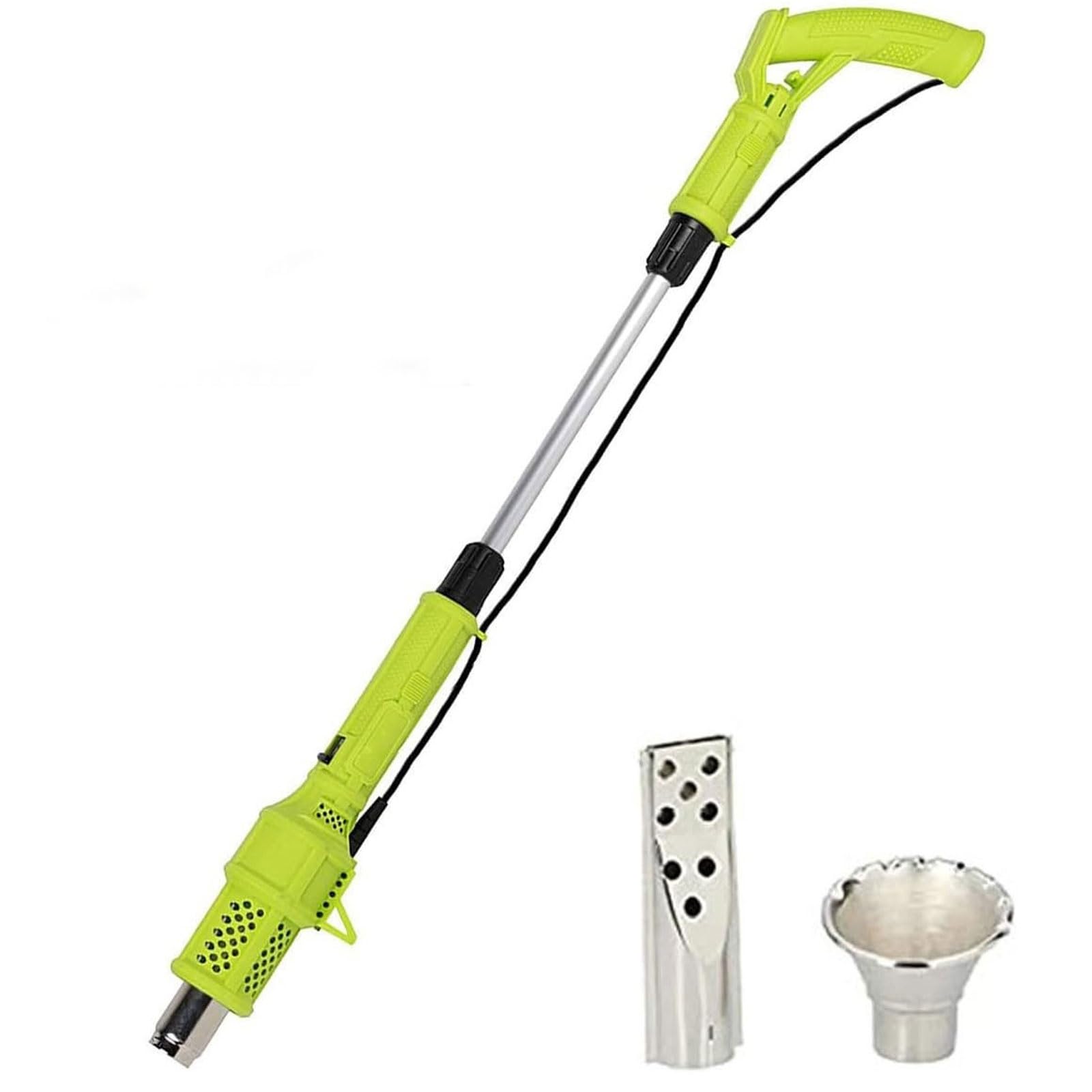 Bruciatore elettrico per erbacce, 2000 W, portatile, professionale, con 2 ugelli, temperatura massima 650 °C, flusso d'aria 500 l/min, per prato, sentieri, barbecue e tetti