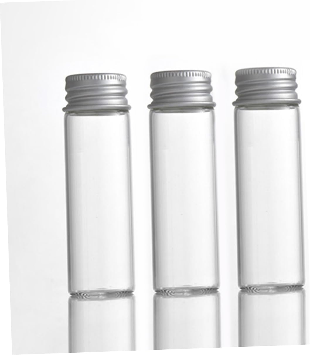 Homoyoyo 30pcs Glass Test Tubes Screw Caps for Essential Oils Sample Testing and Laboratory Use Small Vials for Home and Scientific Applications