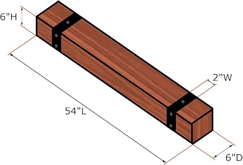 Miniatura 6 de Repisa de chimenea, repisa, repisa rústica, viga, repisa de madera, estante de pared, decoración de chimenea, repisa moderna (54 pulgadas, nogal