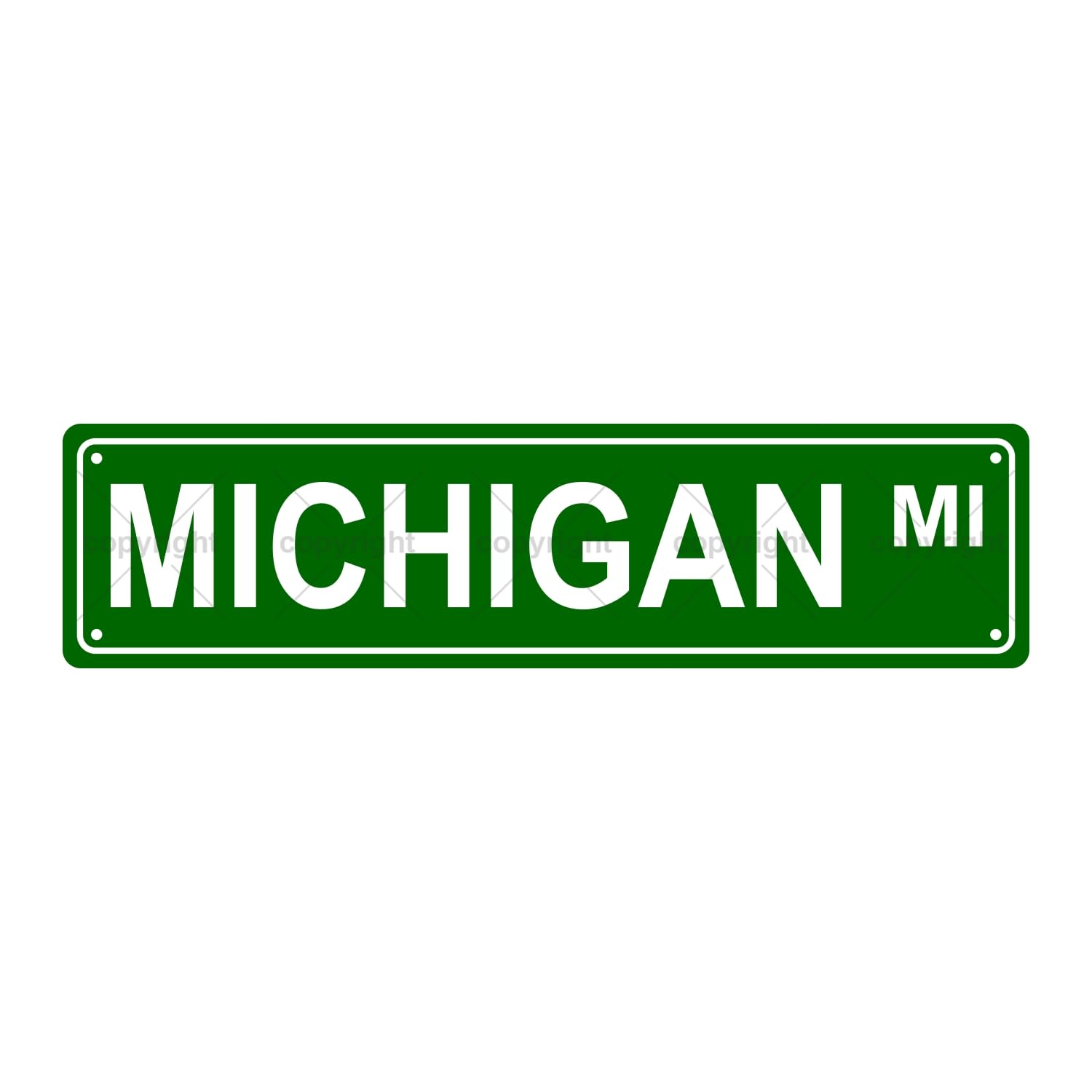peiyeety Vintage Metal Tin Sign Decorative Wall Art Michigan Mi Themed Street Sign, Rustic Style, Durable Waterproof Rustproof, For Home, State Decor, Travel, Easy To Mount, 4x16 Inch