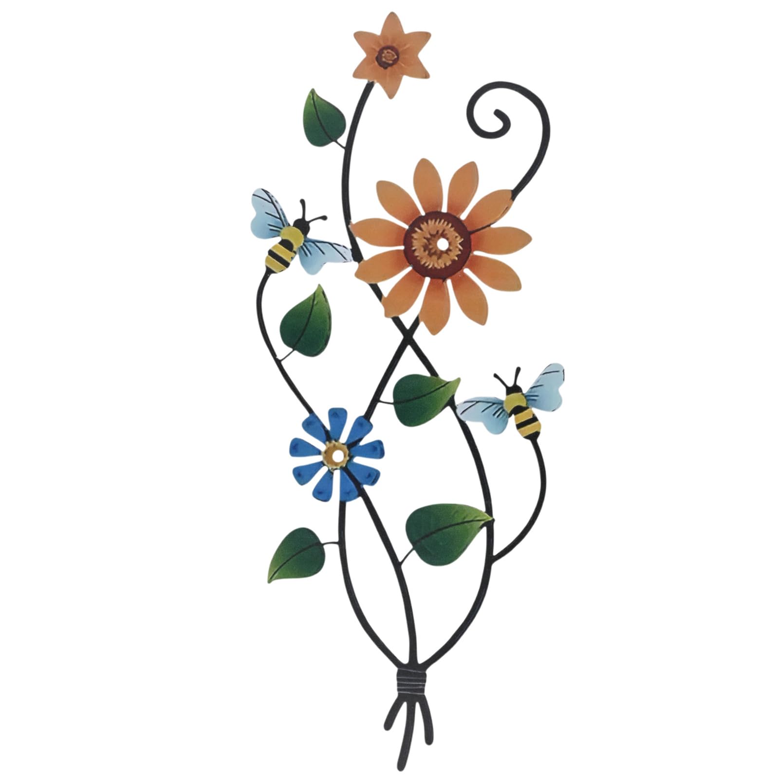 Meralo Metal Sunflower Wall Art Decor, 3D Floral Garden Wall Decorations Outdoor Indoors, Hanging Ornaments Sculpture for Fence, Patio, Porch, Living Room, Kitchen and Farmhouse