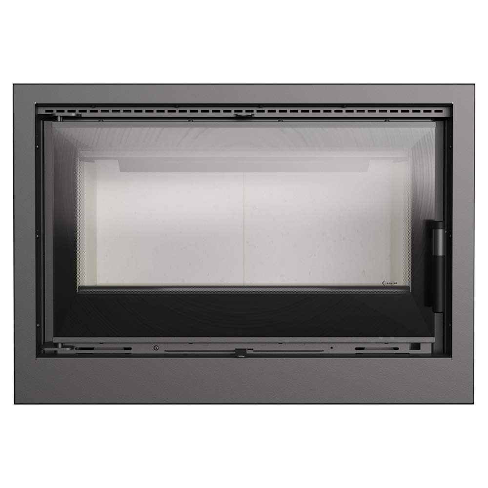 KRATKI Inserto per camino in acciaio a legna KASETA 8 kW Ø160 A+ Resa 75% | Acciaio nero, efficienza 83%, classe A+. Ecodesign, BImSchV 2.; combustione efficiente; basse emissioni; calore uniforme