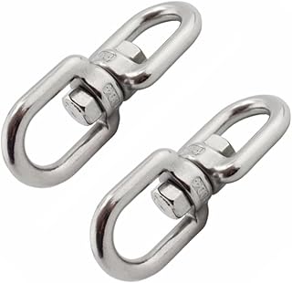 OFFSCH 2pcs Hanging Plant Pulley Swivel Hook Dual Clip Swivel Plant Hanger Swivel Connectors Clasp Hanging Basket Spinner Stainless Steel Hooks to Rotate Wind Chime Plant Stand