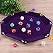 SIQUK Double Sided Dice Tray Folding Octagon Dice Tray PU Leather Dice Rolling Holder