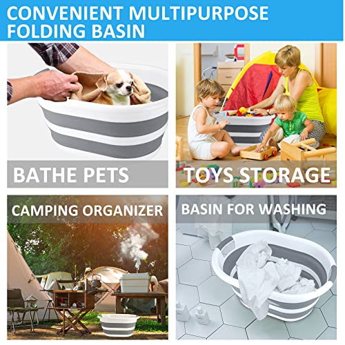 ddLUCK Banheira dobrável multifuncional para animais de estimação, banheira portátil para gatos para