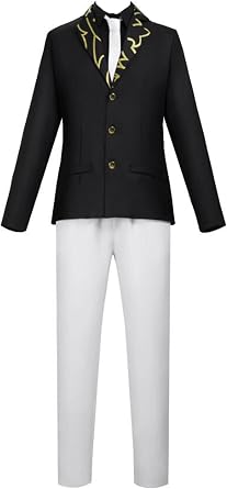 Anime Mens Suit Cosplay Christmas Coat Shirt Pants Tie Costume Uniform Set Halloween Outfit