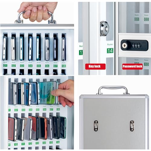 Armadietto per cellulari in Lega di Alluminio con 60 Scomparti, Contenitore per cellulari per aule Scolastiche Militari, Organizer da Parete, -12