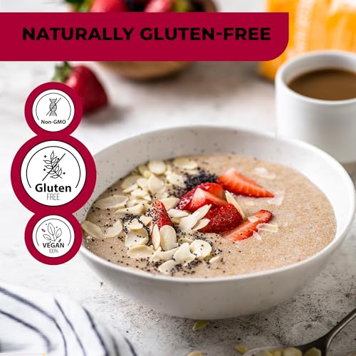 Image of Organic Amaranth Grain 16oz - 26g Protein Ancient Grain (Complete Plant Protein), Gluten-Free, Non-GMO, Vegan - Ideal for Cooking, Porridge, Baking & Popping