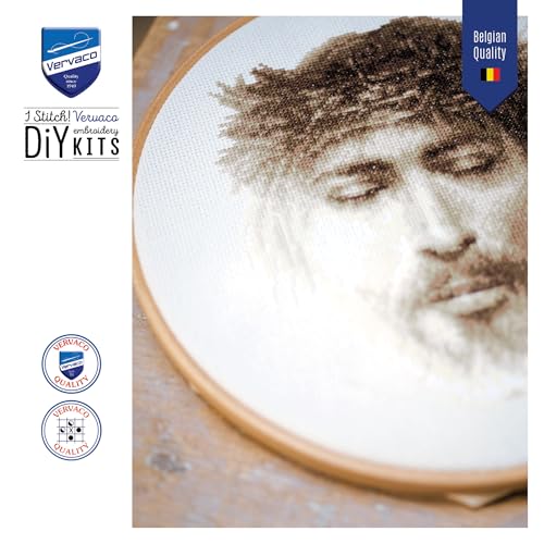 Kit broderie point de croix compté Jésus Vervaco tableau de créateur