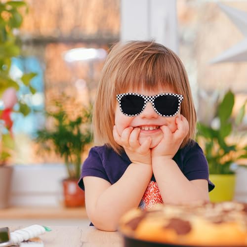 12pcs Race Car Checkered Sunglasses, Black and White Checkered Sunglasses for Kids Checker Glasses Bulk Cool Racing Theme Birthday Decorations Racing Themed Party Gifts for Kids4