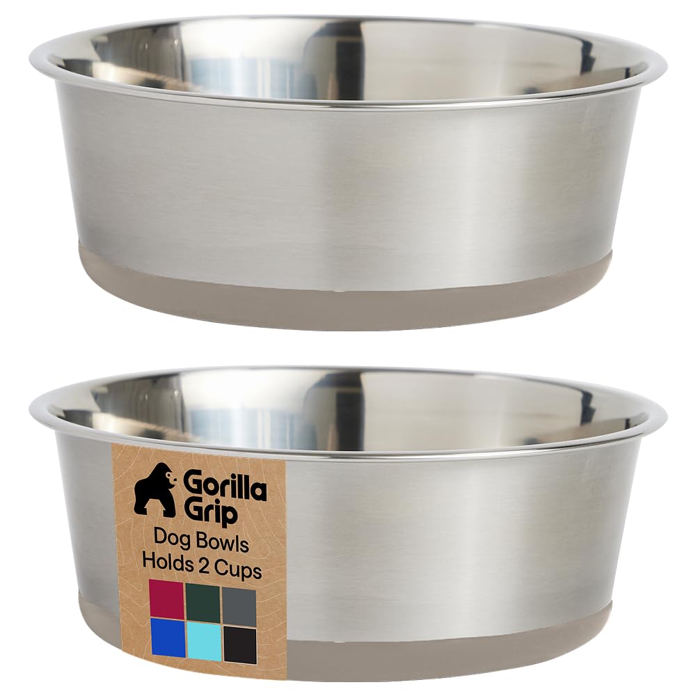 Pet Supplies : GORILLA GRIP Dog Bowls, Food Grade 304 Stainless