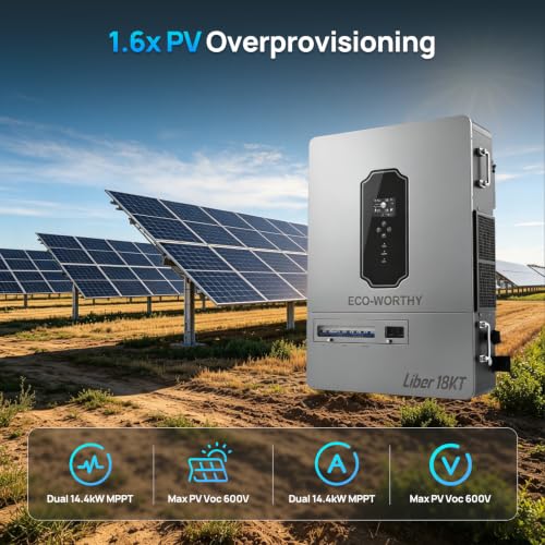 Image of ECO-WORTHY Liber 18KT Off-Grid Three-Phase Inverter, 28.8KW PV Input & 18KW 120 /208Y Vac Output,360A Charge /Discharge Current for Farm /Workshop /Factory
