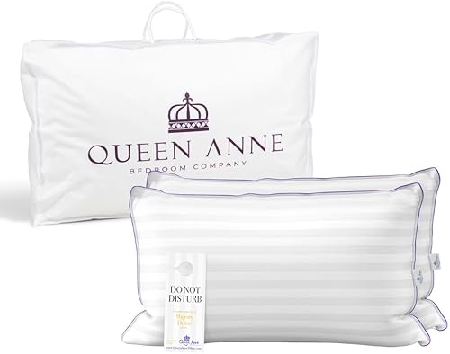 Miniatura 5 de Queen Anne - Juego de 2 almohadas de lujo para hotel, diseño de plumón sintético Majesty, hipoalergénicas, hechas en los Estados Unidos.