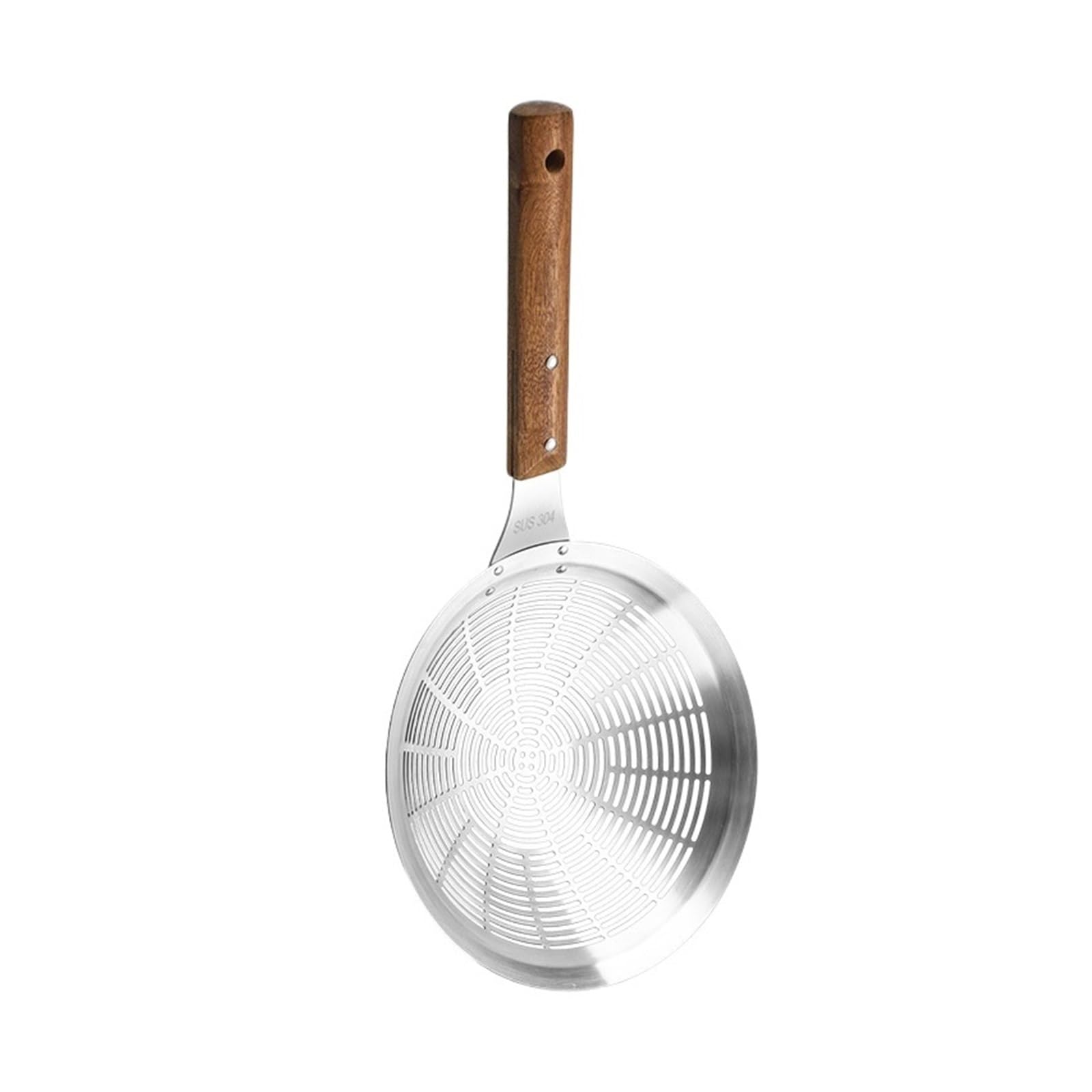 Wzptlkibad 26Cm Stainless Steel Colander, Oil Drainer Basket, Wood Handle