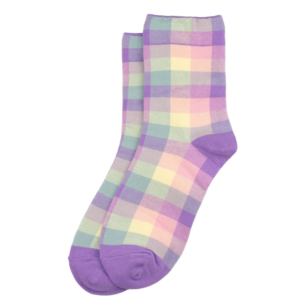 Joe Cool Unisex Lilac Socks Spring Checkers Made With Cotton & Spandex