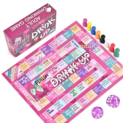 GOLDGE Leather Mat Drinking Board Game Mat with Interactive Girls Night & Bachelorette Party Games for Adults. Play with 2-8 Players, Age 21+. Cheers to Fun Drinking Games (Third Edition)