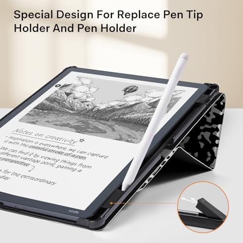 Image of CoBak Case for 11 inch Kindle Scribe 3rd Generation 2025, Kindle Scribe Colorsoft with Two Viewing Angles - All New PU Leather Cover with Auto Sleep Wake, Pen Holder. Notebook