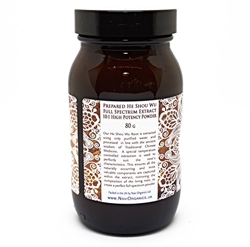 Na'vi Organics Prepared He Shou Wu (Fo-Ti) Root Extract Powder – Antioxidant Wildcrafted Full-Spectrum | Micro-Fine Herbal Powder for Hair Health, Vitality & Wellbeing | Gluten-Free & Vegan, 80g