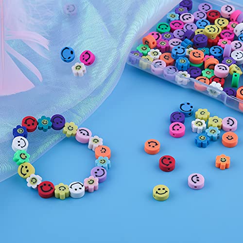 SAVITA 150st Smiley Handgemaakte Kralen Gemengde Kleuren Smiley Polymeer Klei Kralen Polymeer Klei Kralen Smiley Bloem… - Image 6