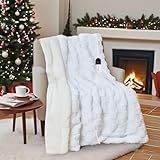 AEPINBH Electric Blanket Throw - Soft Checked Flannel with 6 Heating Levels, 4 Hours Auto-Off, Fast Heating, ETL & FCC Certified, 50'x60', Overheating Protection, Cozy Heated Blanket Throw（White）