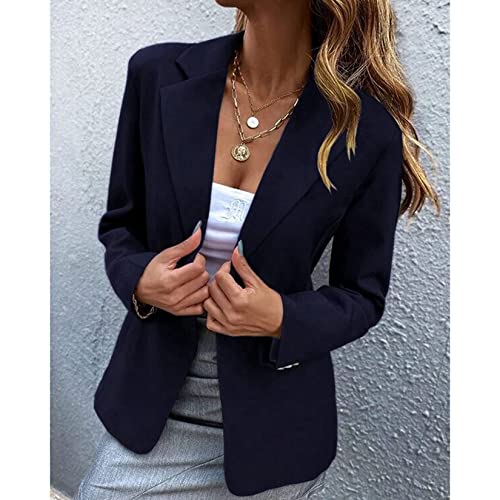 Jaquetas De Terno Feminino, Coloração Sólida De Um Botão De Lapela De Blazer, Blazers Para O