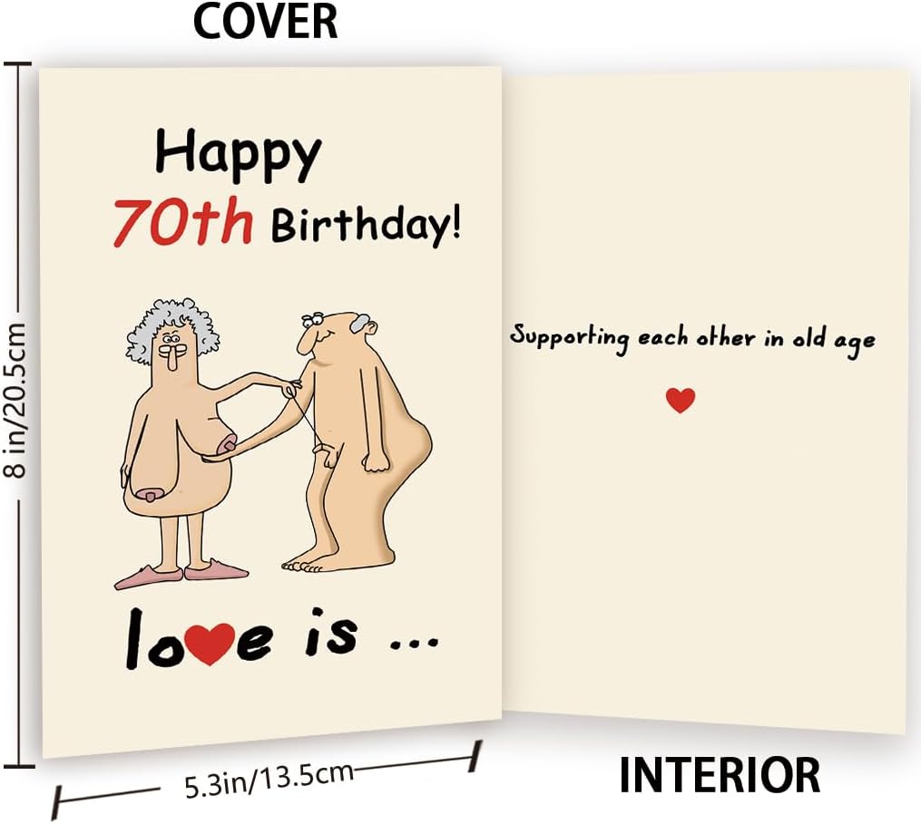 Funny 70th Birthday Card for Men Women, Humorous 70 Years Birthday Gifts for Couple Husband Wife, Seventy Decorations Ideas for Anniversary Valentines Day - Image 2
