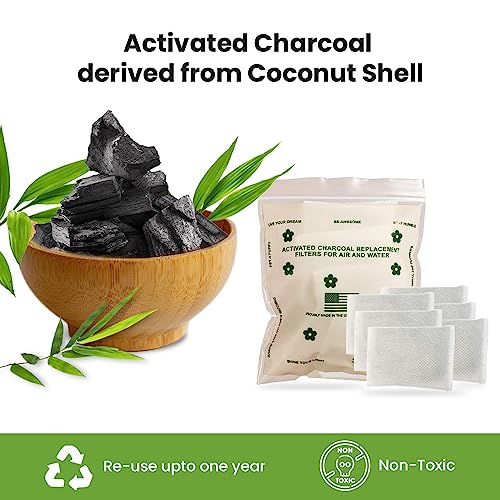 Image of Green Piece - Overstuffed and Double Sized - All Natural Baby Diaper Pail Deodorizer Activated Charcoal (Pack of 6) 2 inch X 3 inch)