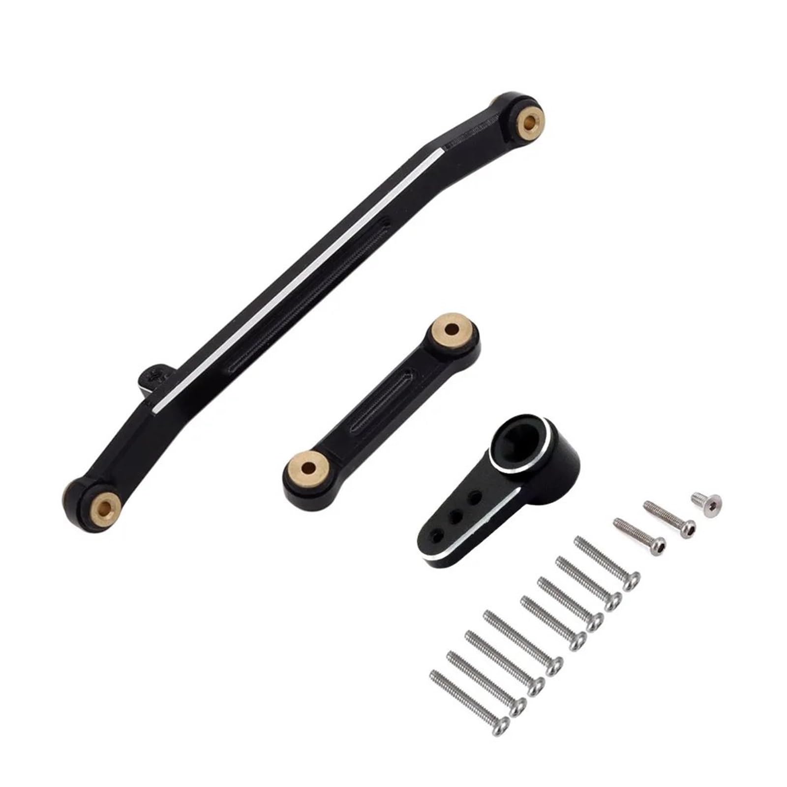 RC Upgrade Accessories for Axial for SCX24 for Deadbolt for C10 for JLU for Gladiator for Bronco for 1/24 RC Crawler Car Metal Stee Link Rod with Ball End(Black)