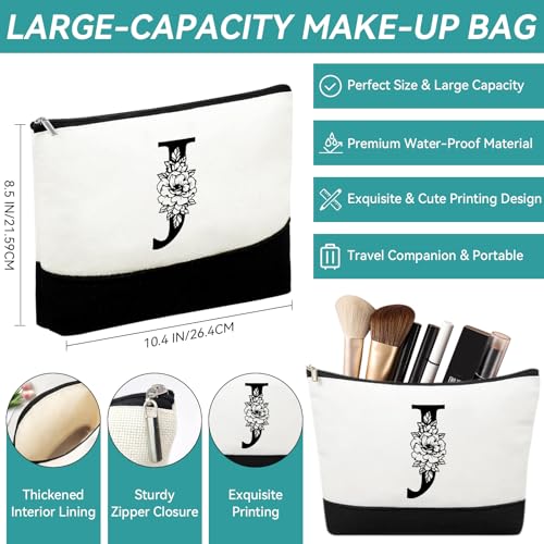 Mother's Day Gifts for Women Her - Initial Canvas Tote Bag & Makeup Bag, Personalized Birthday Gifts for Mom3