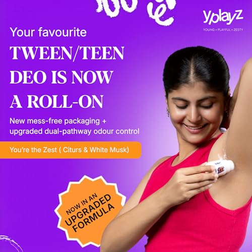 Image of YPlayZ Roll-On Deodorant 40ml for Teens 11-18, Citrus & White Musk Fresh