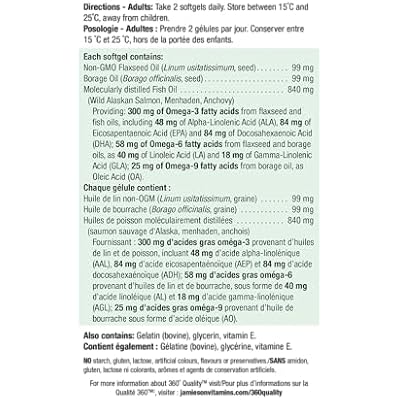 Jamieson Omega 3-6-9 Softgels, 280 softgels Value Pack
