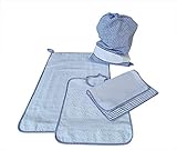 bavaglia con elastico OM DOLCE CASA Set Asilo Scuola Materna Sacca Salvietta Bavaglia + Porta Bavaglia in Omaggio 100% Cotone