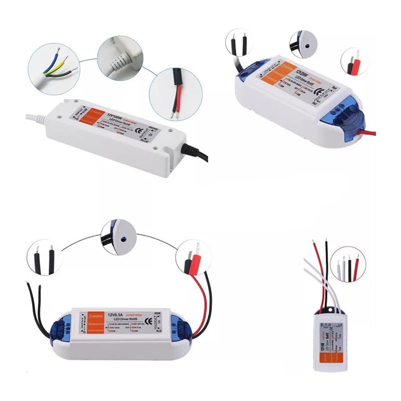 DC12V Power Supply Led Driver 18W/28W/48W/72W/100W LED Adapter Lighting Transformer Switch for LED Strip Ceiling Light Bulb(DC12V 72W)