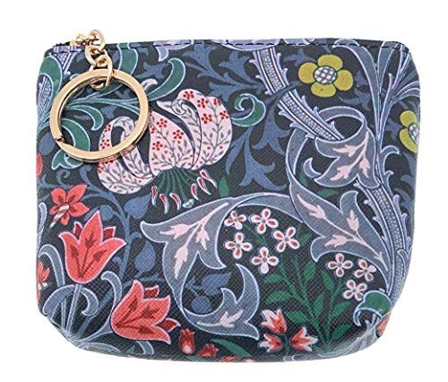 Value Arts Coin Purse Pouch With Key Ring, William Morris Golden Lily Pattern #TOP1