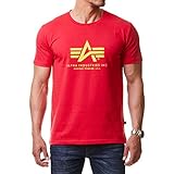 Gerader Schnitt Alpha Industries Basic Logo Shirt (M, speed red)